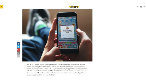 Emoji Blitz pop-up prompt users to rate the app while the user plays the game (Source: iMore)