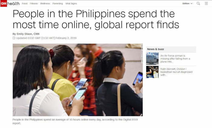 News about internet usage in the Philippines (Source: CNN)