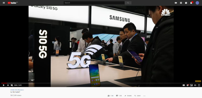 Image: Samsung releases a 5G-enabled smartphone. (Source: YouTube)