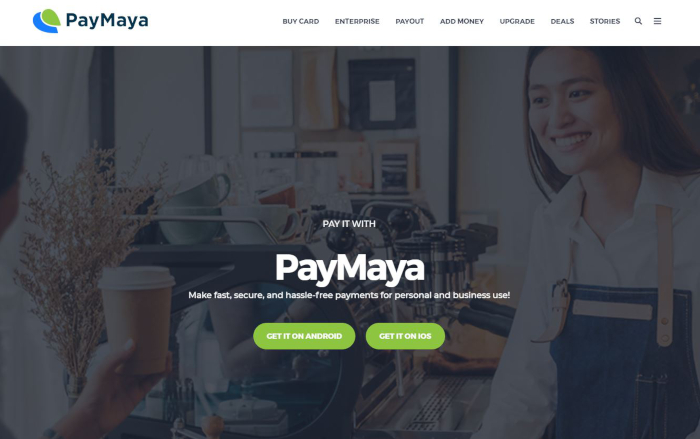 PayMaya website (Source: PayMaya)