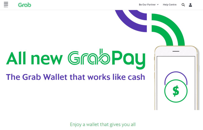 GrabPay webpage (Source: Grab)